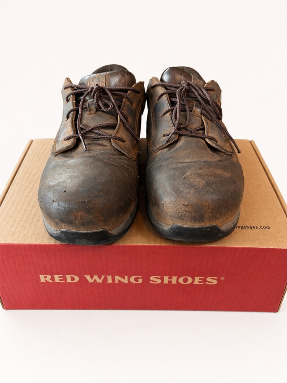 Red Wing Leather Work Shoes Men’s Size 10.5 Steel Toe Brown Used